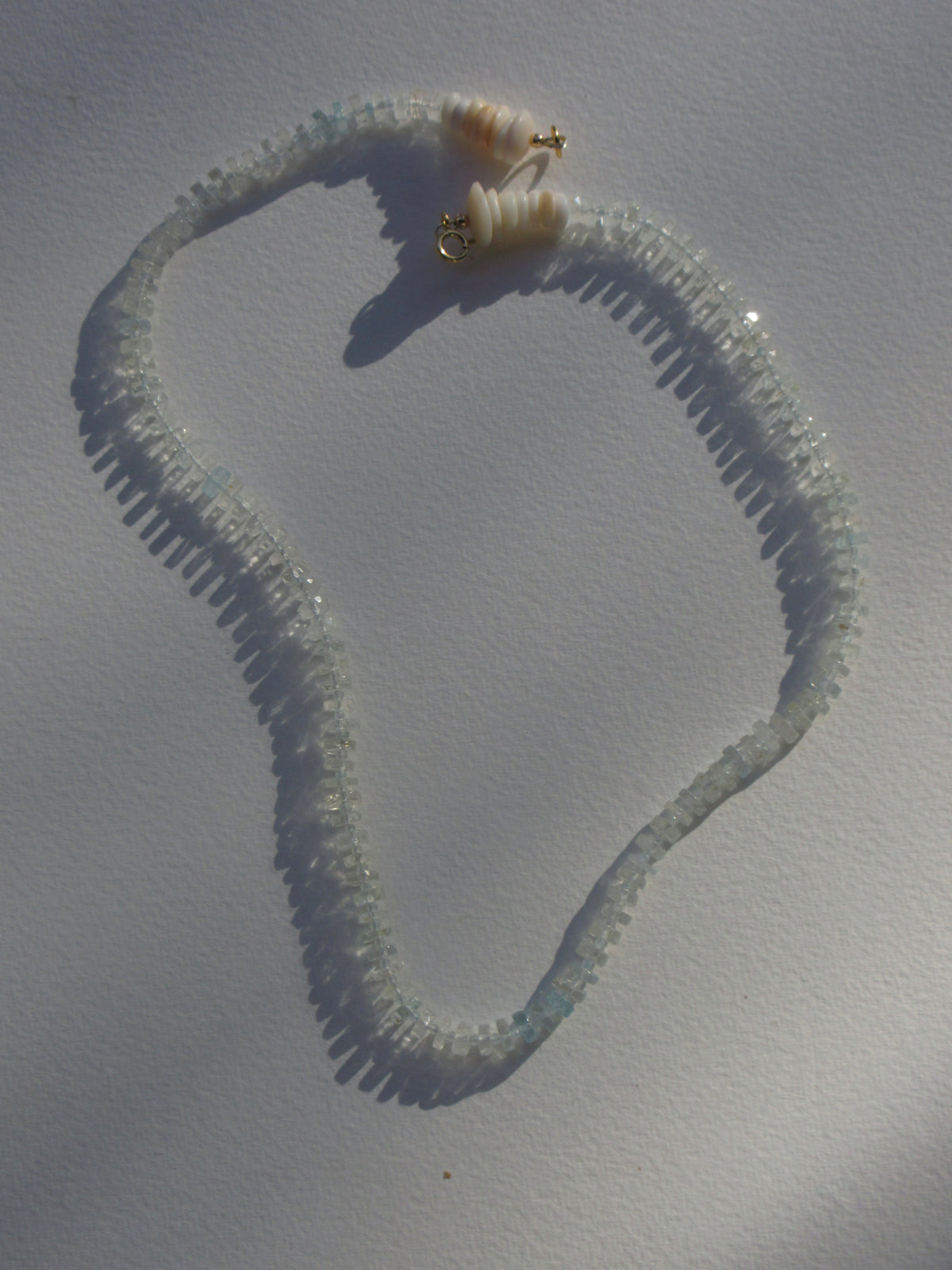 Aquamarine Puka Necklace