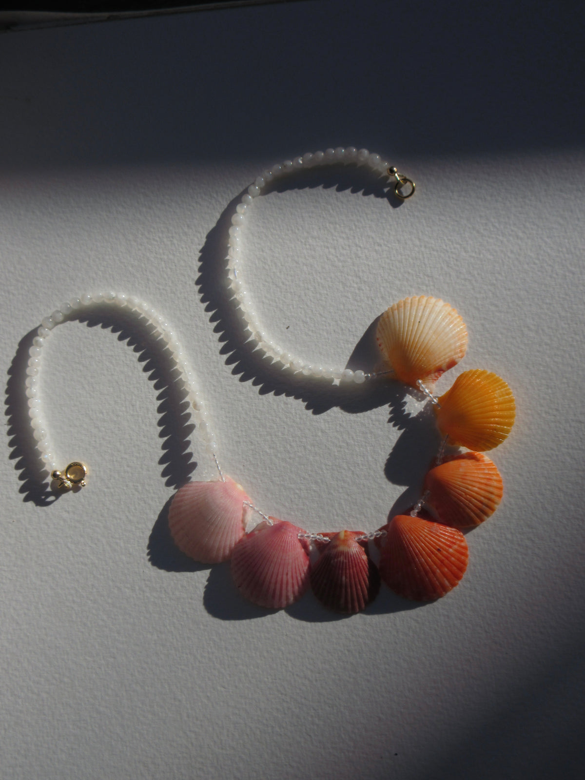 Rainbow Moon Scallop Necklace
