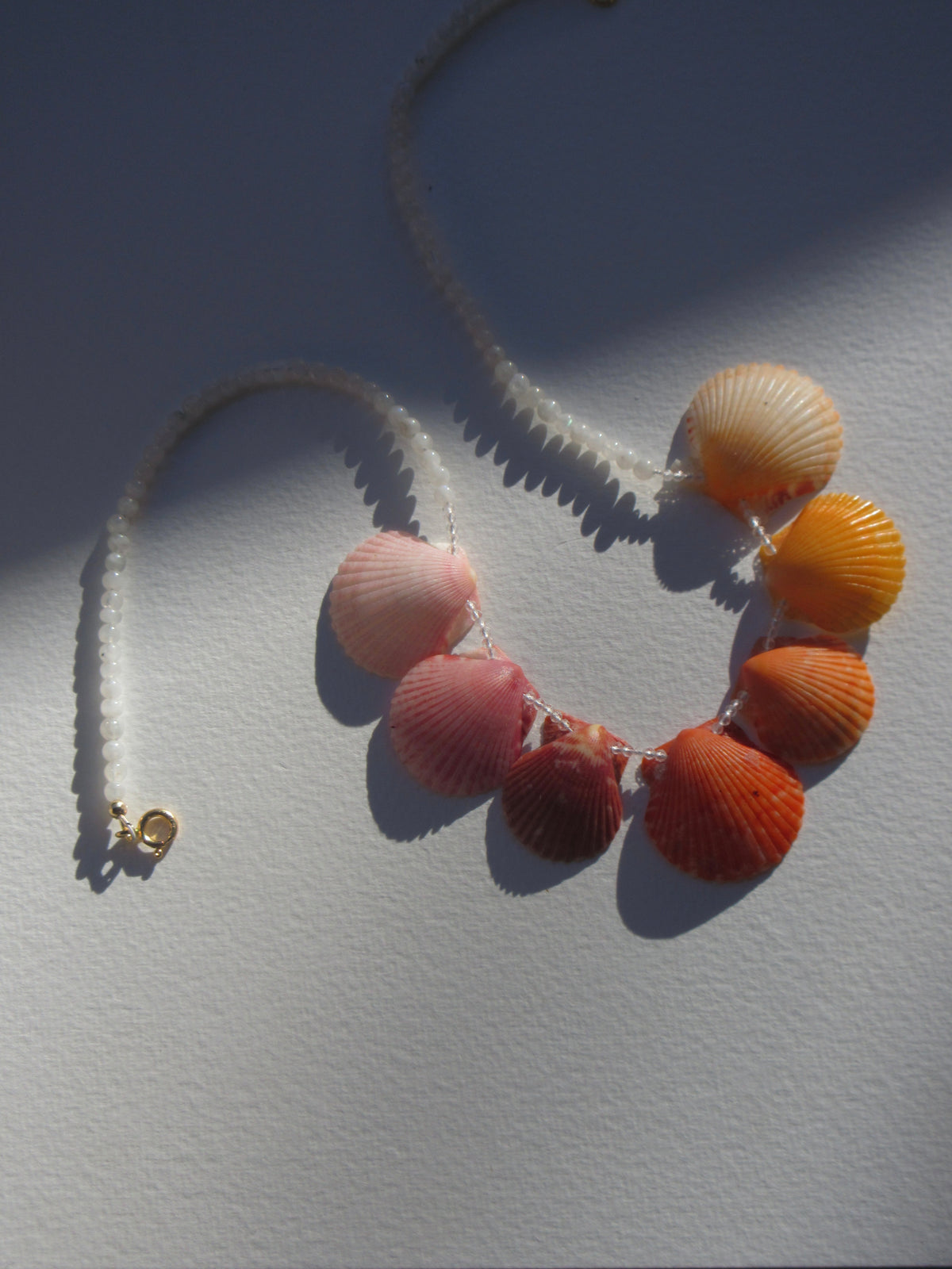 Rainbow Moon Scallop Necklace