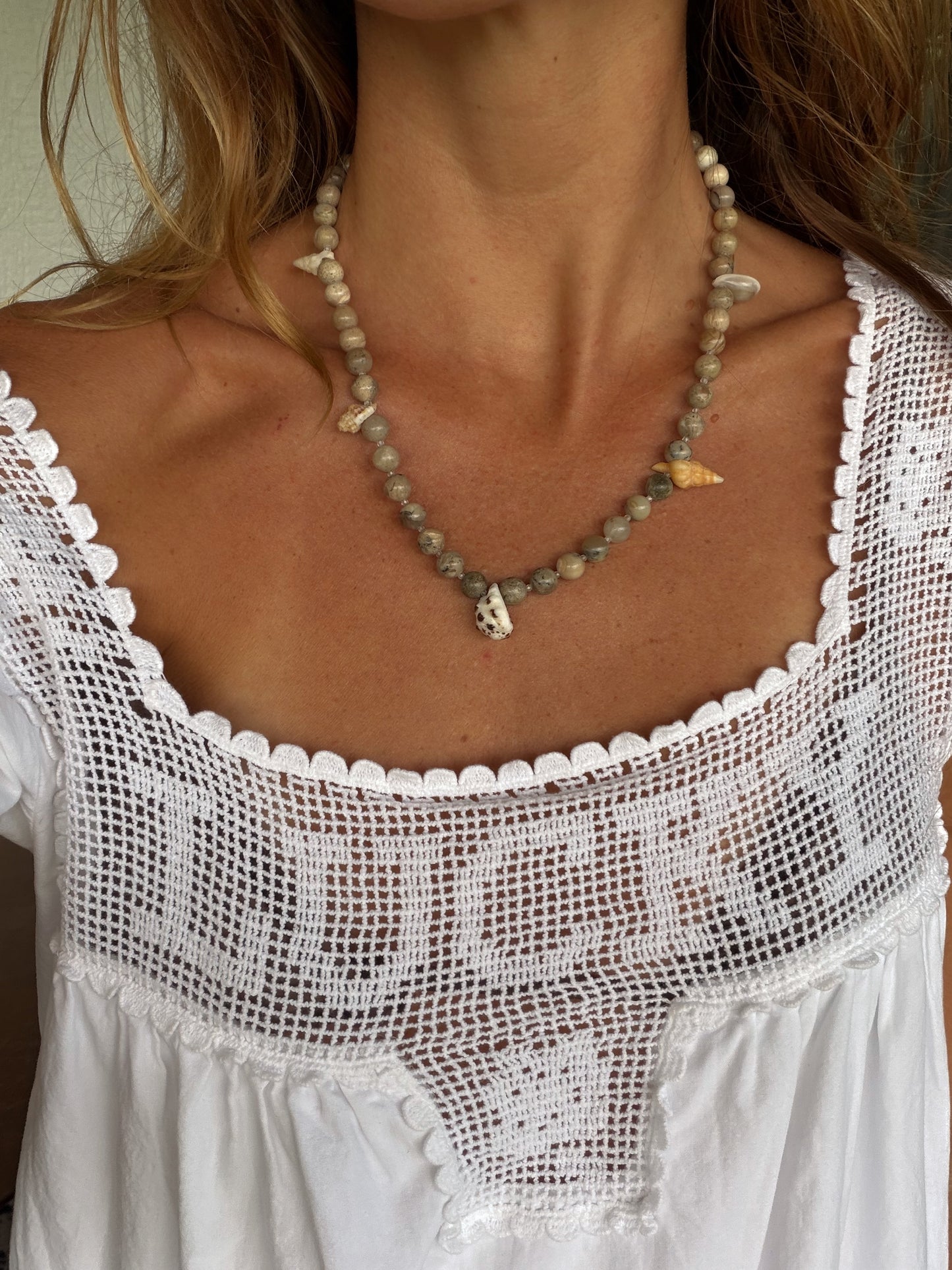 7 SHELL AFRICAN OPAL NECKLACE